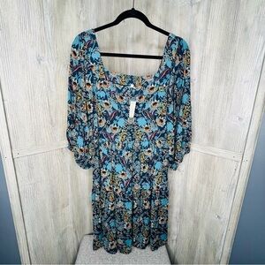 Maurices Floral Square Neck Dress